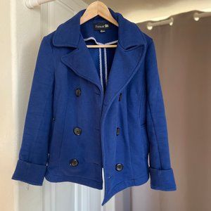 Blue Double-Breasted Pea Coat (Forever 21)